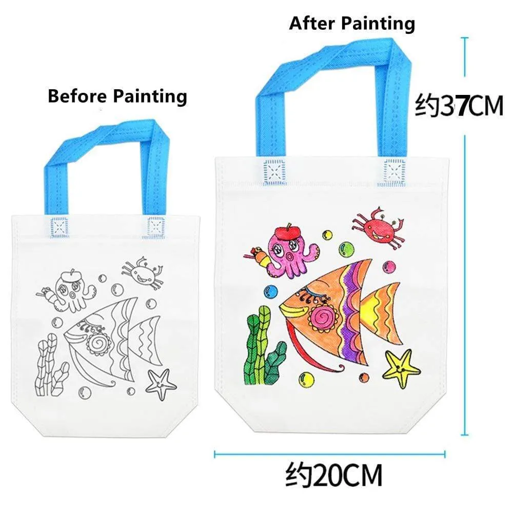 10Pcs Antistress Puzzles Educational Toy for Children DIY Eco-friendly Graffiti Bag Kindergarten Hand Painting Materials