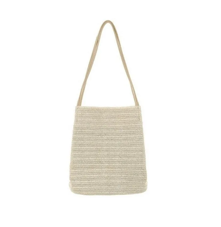 2020 New Summer Straw Bag For Women Holiday Casual Handbag Weaving Beach Bucket Shoulder Bags South