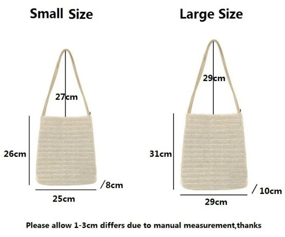 2020 New Summer Straw Bag For Women Holiday Casual Handbag Weaving Beach Bucket Shoulder Bags South