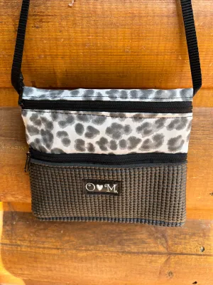 3 Zip Bag Black- Animal Print Fabric