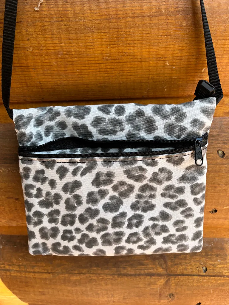 3 Zip Bag Black- Animal Print Fabric