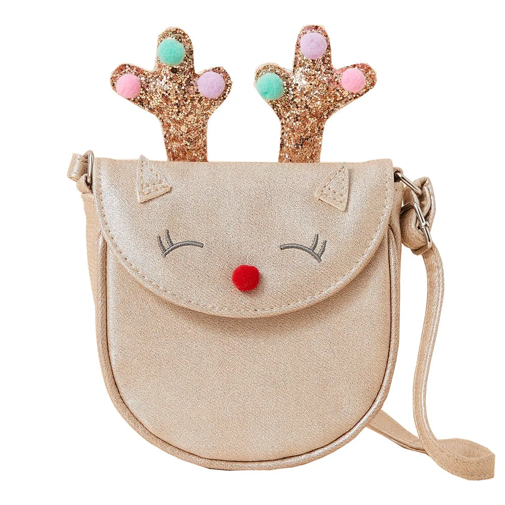 Accessorize London Girl's Brown Novelty Reindeer Sling Bag