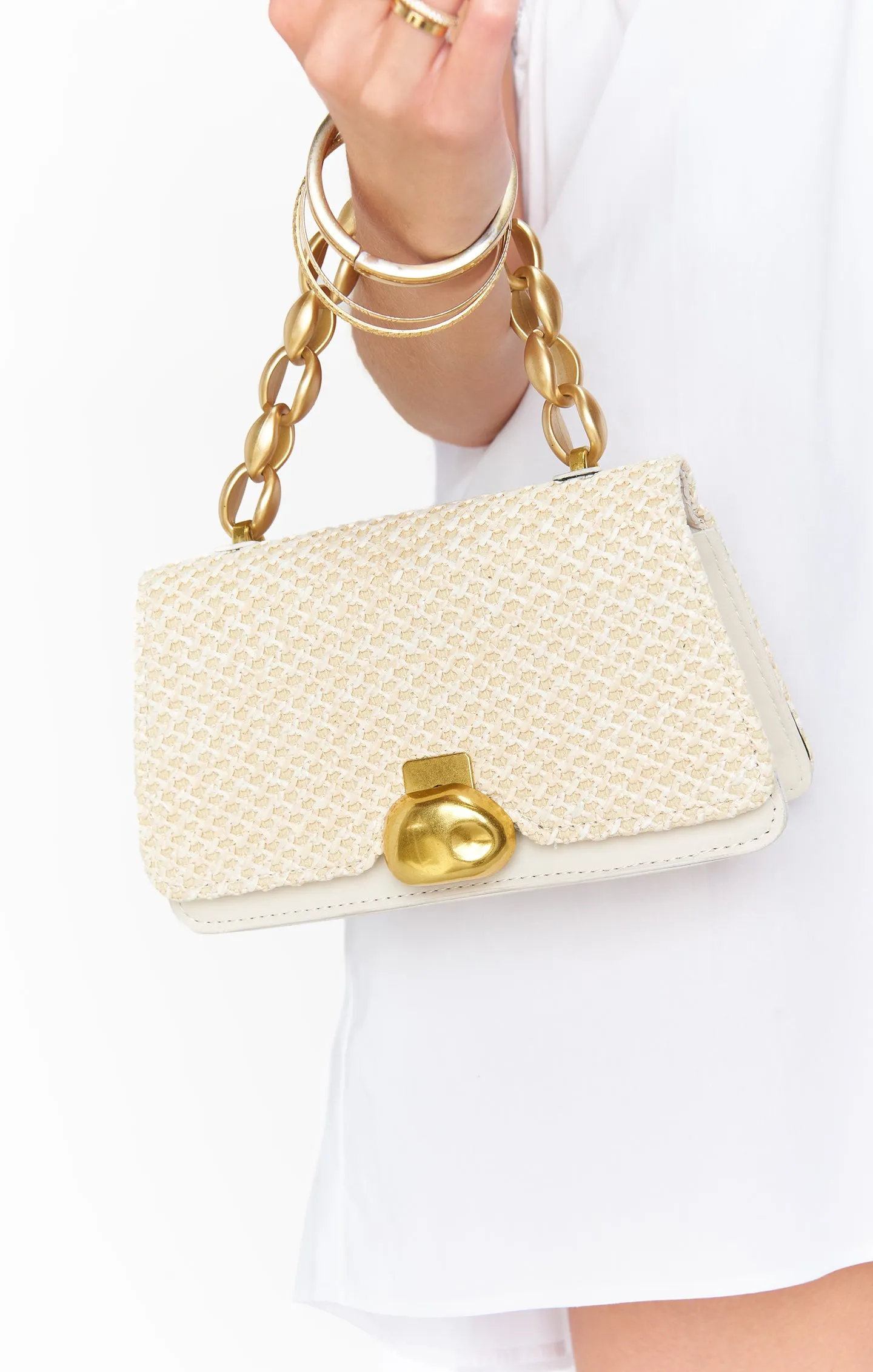 Agnes Woven Bag ~ Beige