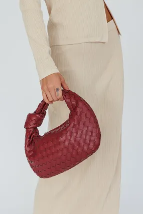 Ani Woven Knot Handbag Wine