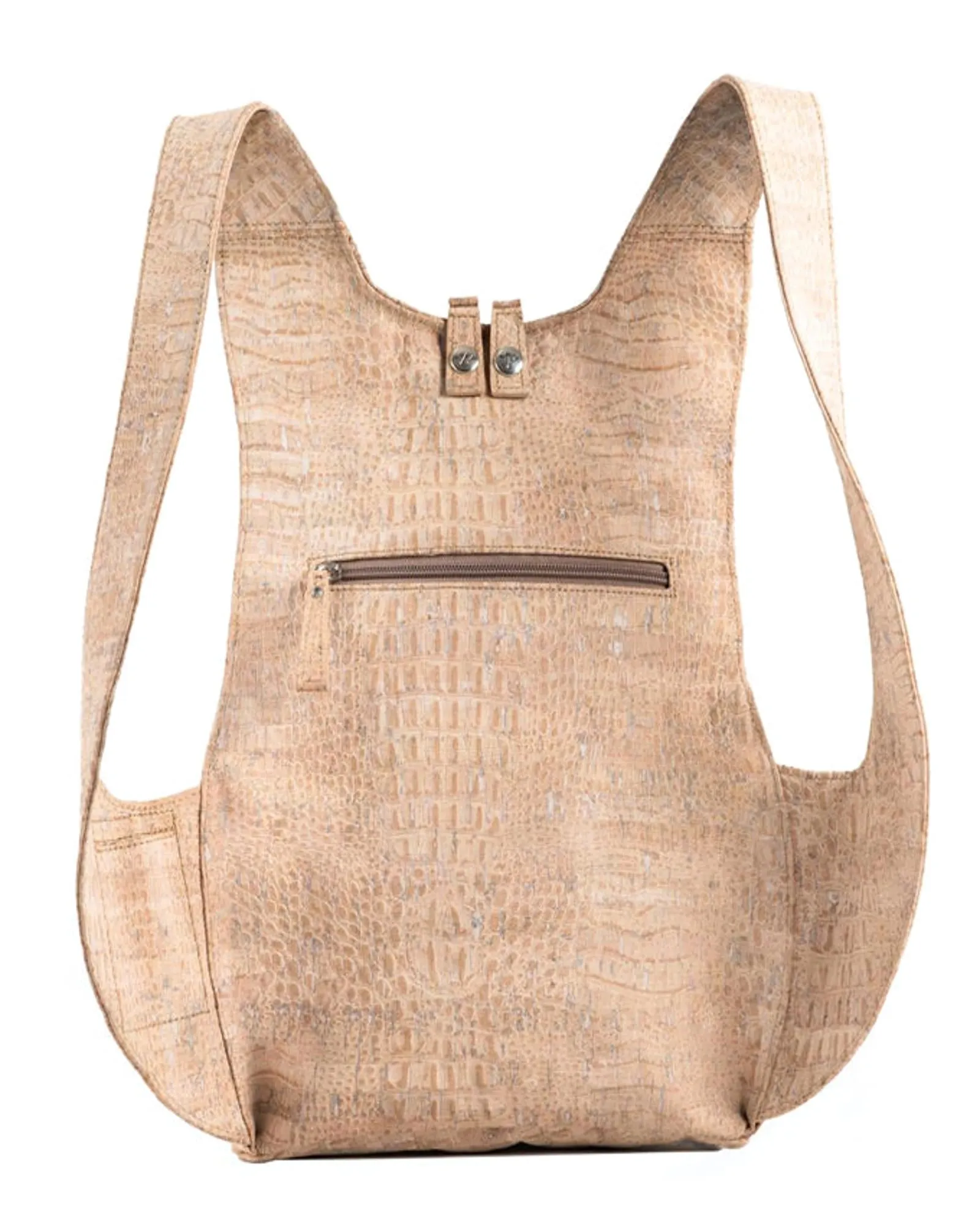 ARSAYO Crocodile-Leather Imitation Vegan Cork Backpack
