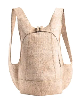 ARSAYO Crocodile-Leather Imitation Vegan Cork Backpack
