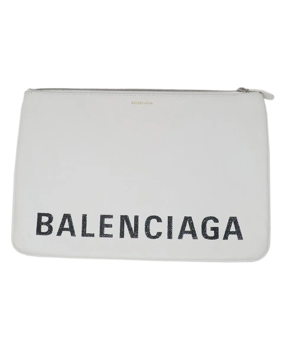 Balenciaga White Leather Handbag