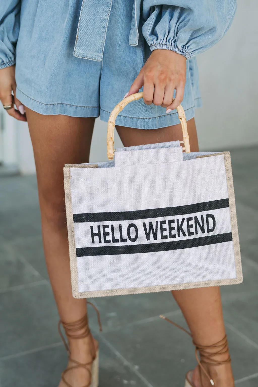 Bamboo Hello Weekend Tote Bag