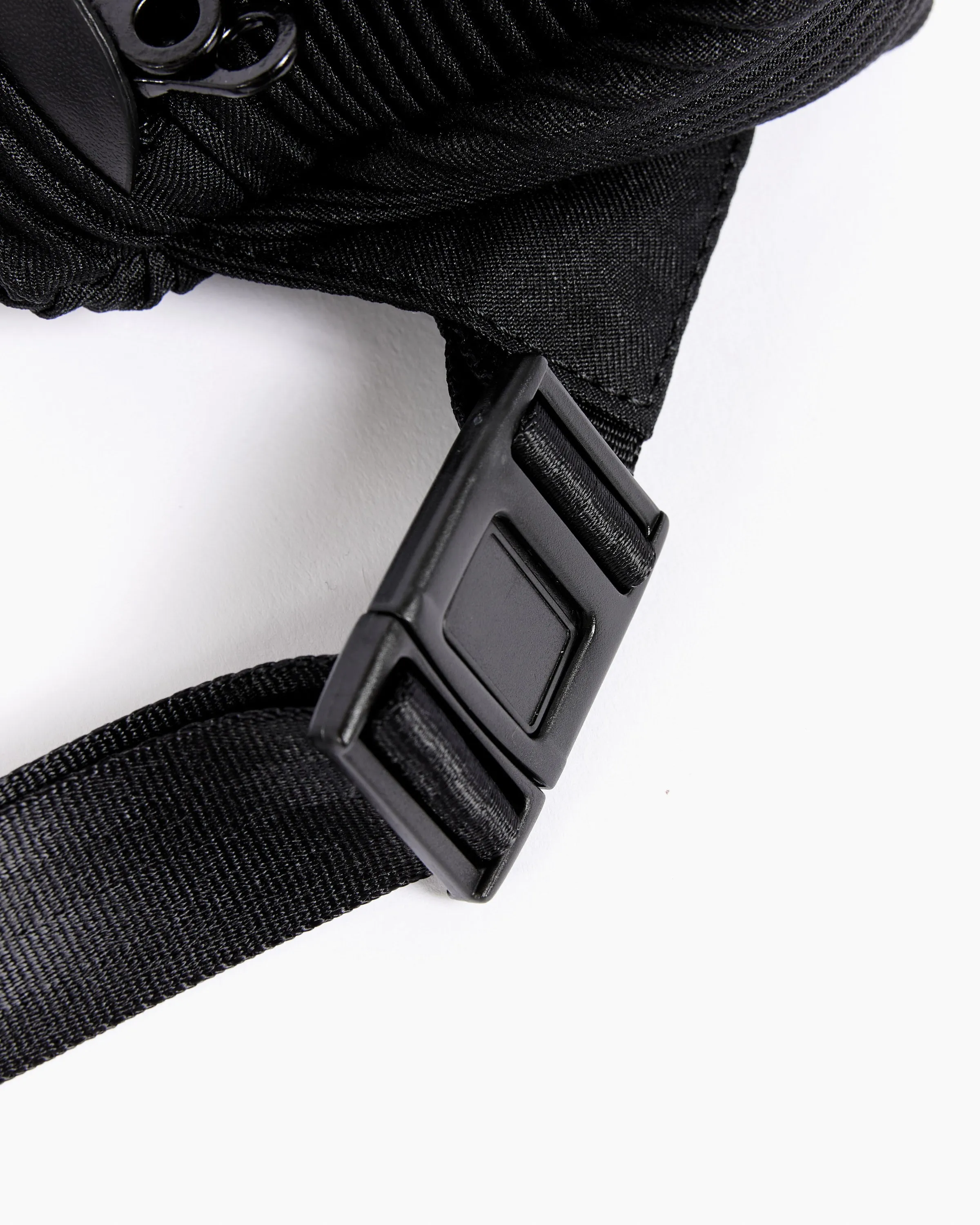 Bias Pleats Waist Bag in Black