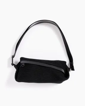 Bias Pleats Waist Bag in Black