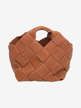 Brown Surplus leather woven basket bag