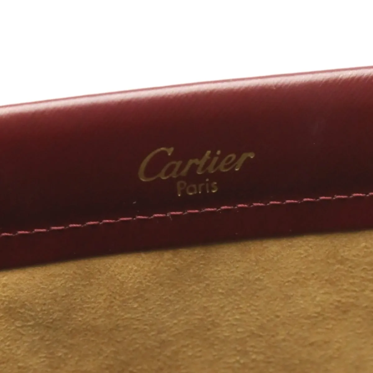 CARTIER Handbag Calfskin Bordeaux Handbag Trinity Women Used Authentic