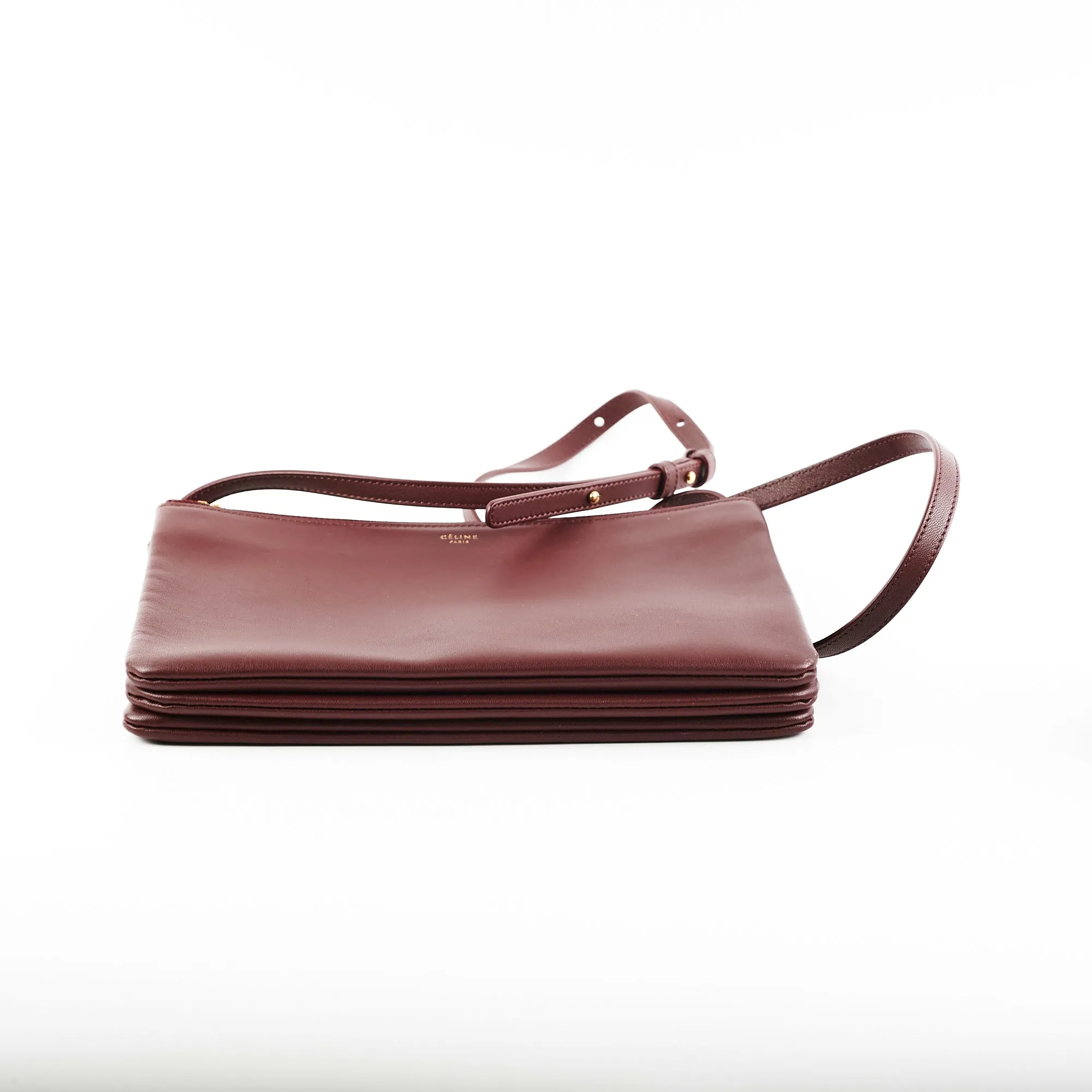 Celine Trio Burgundy Crossbody Bag