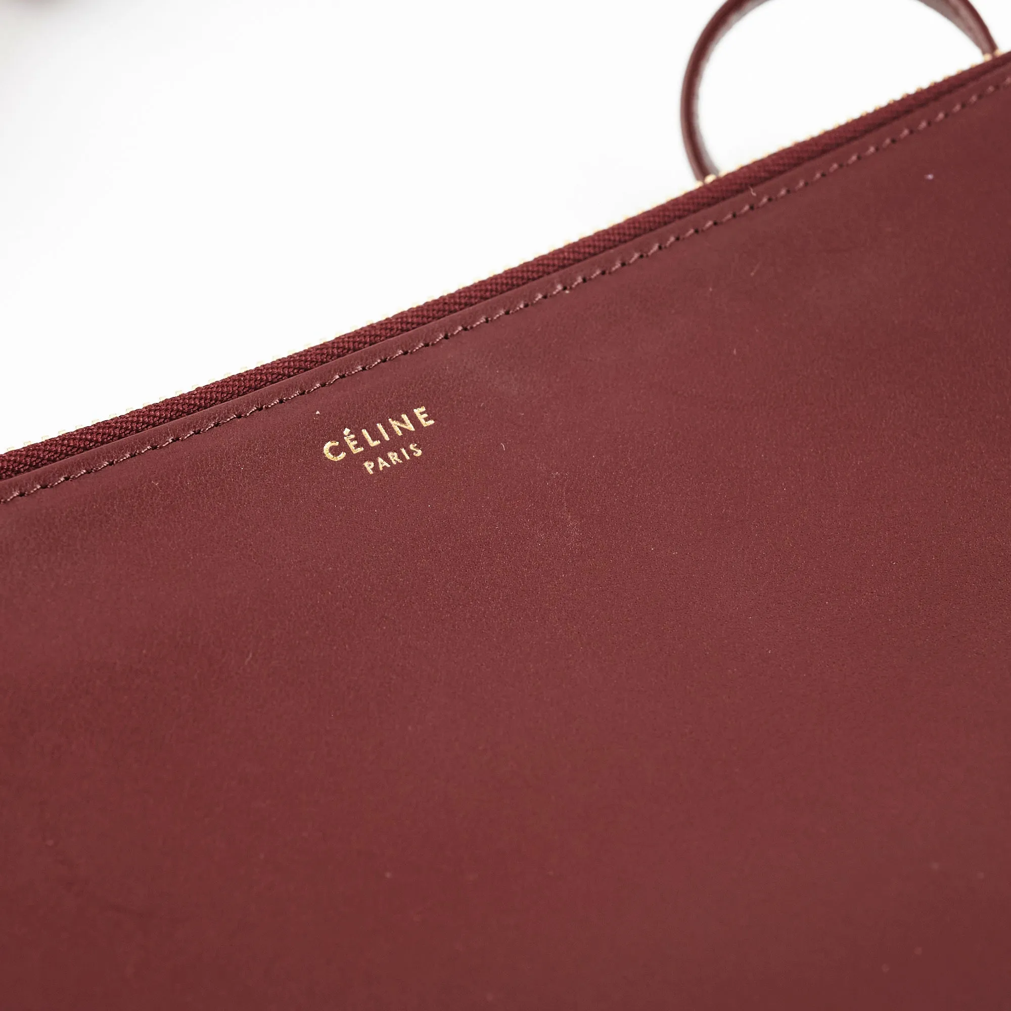 Celine Trio Burgundy Crossbody Bag