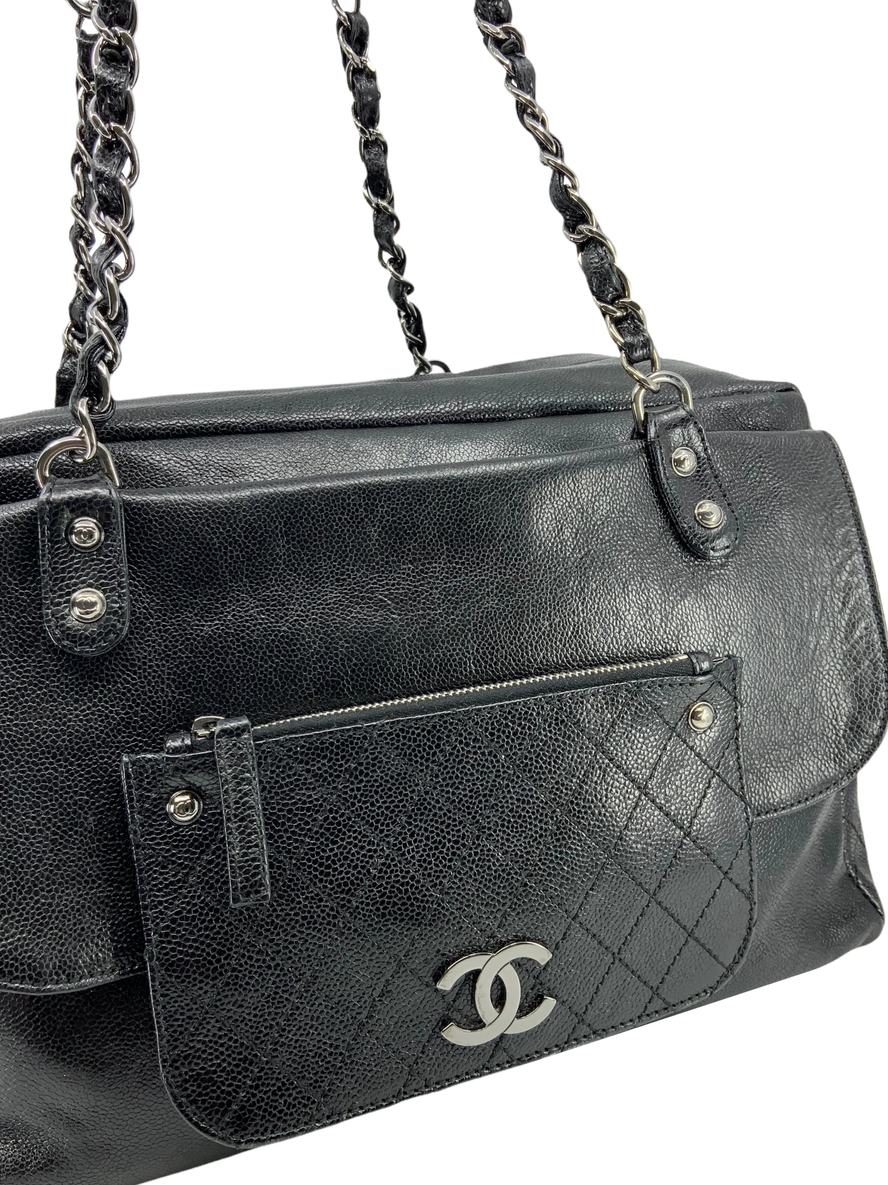 CHANEL Caviar Pocket In the City Shoulder Bag