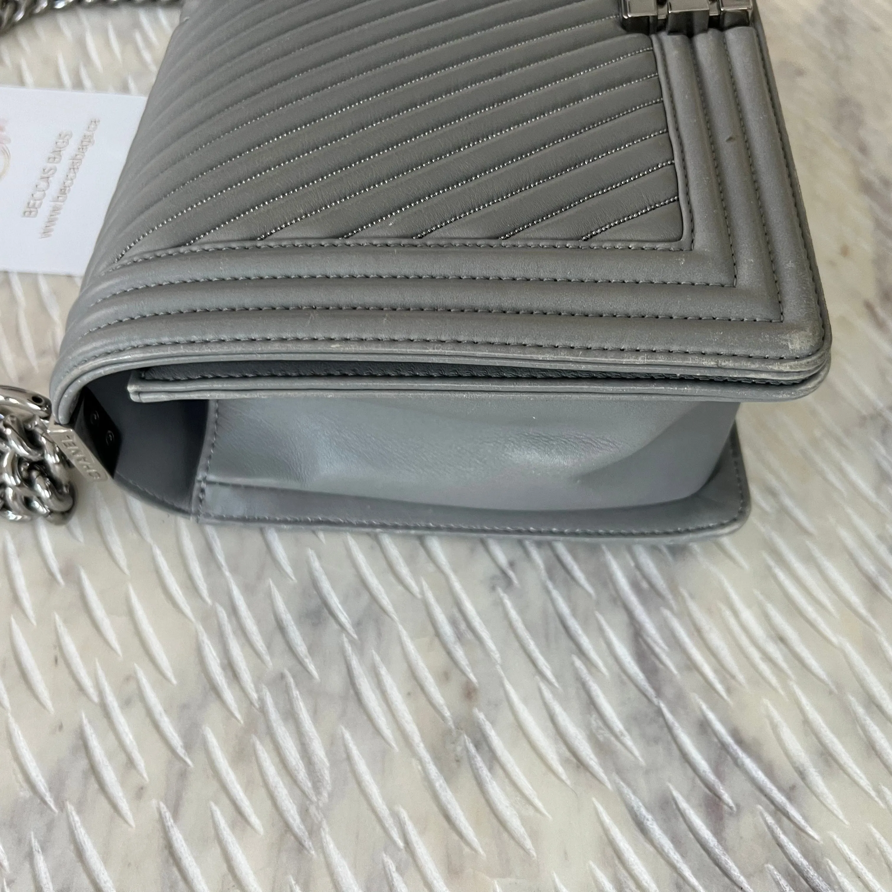 Chanel Embellished Chevron Boy Bag