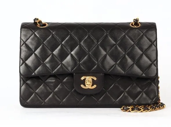 CHANEL Turn Lock Matelasse 25 Lambskin Double Flap Shoulder Bag