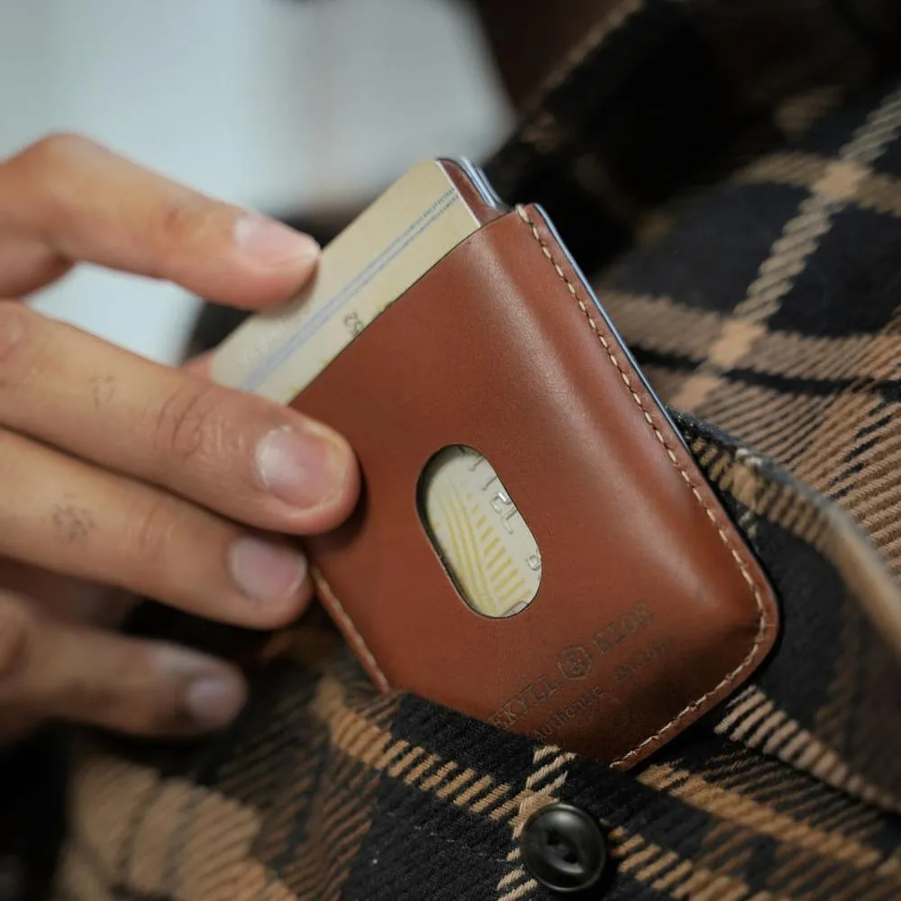 Compact Card Holder, Tan