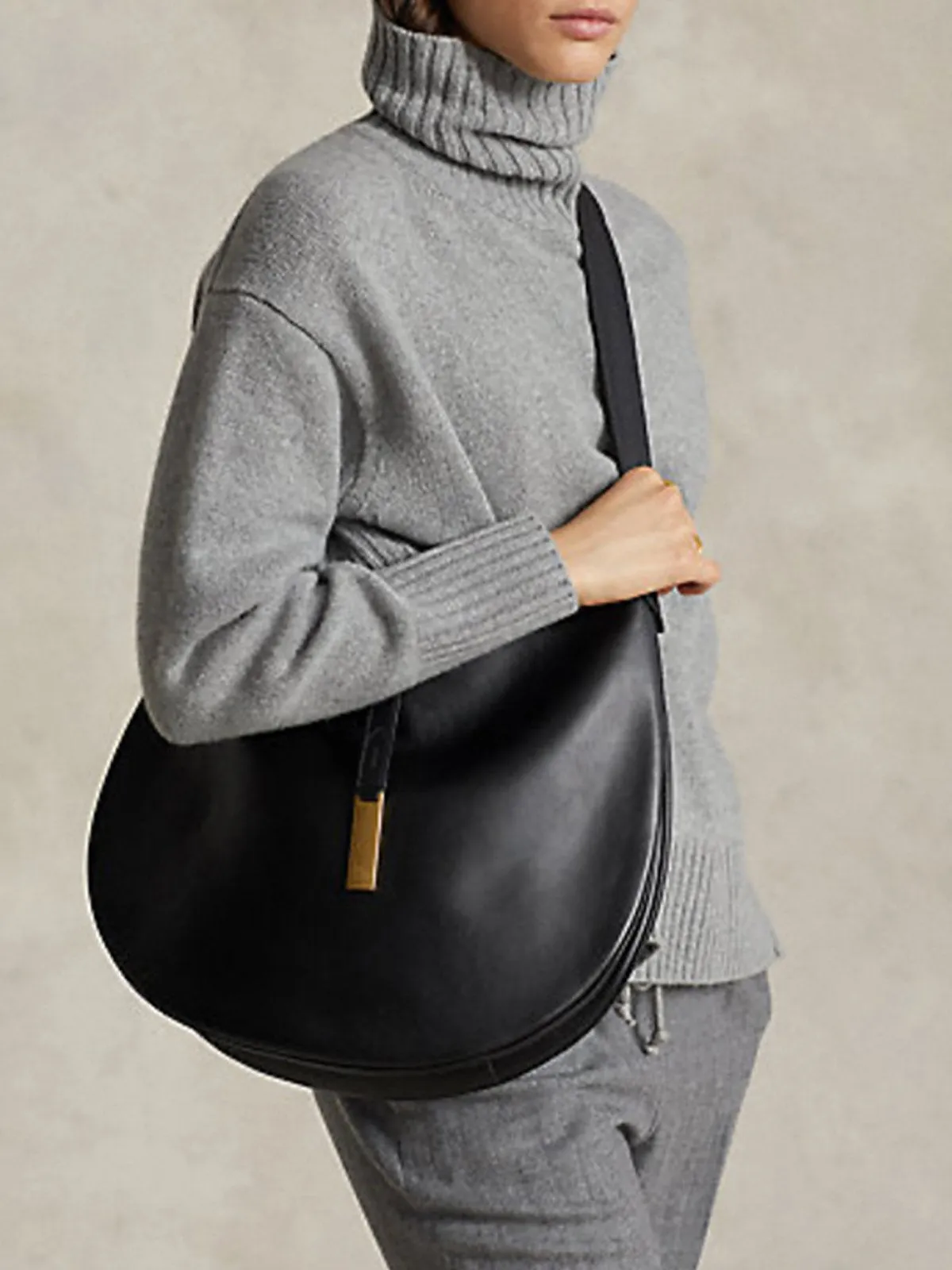 Curved Buckle Shoulder Bag