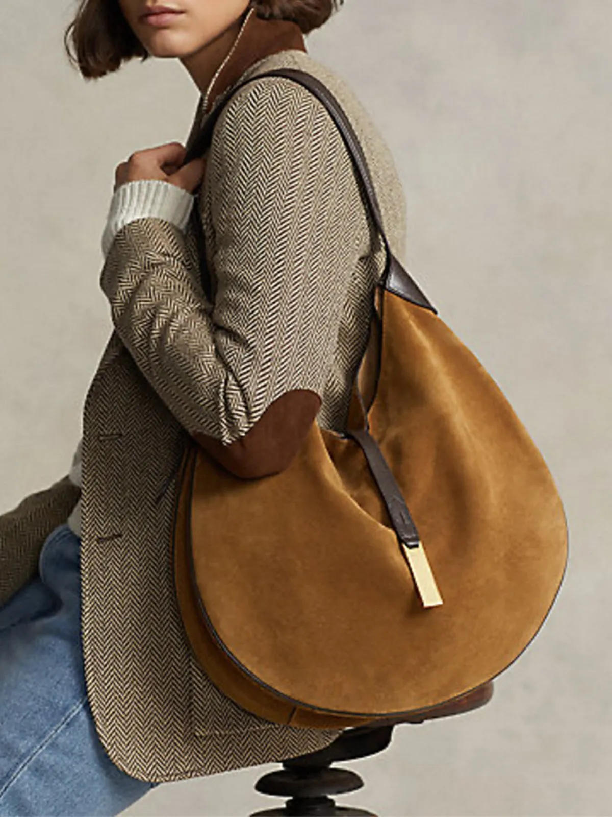 Curved Buckle Shoulder Bag