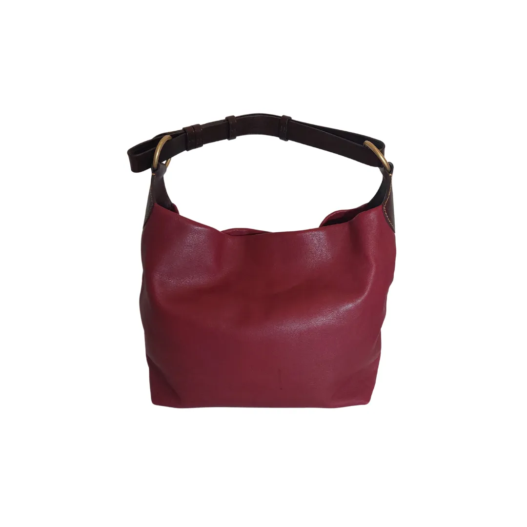 Dooney & Bourke Maroon Leather Large Hobo Shoulder Bag | Pre loved |