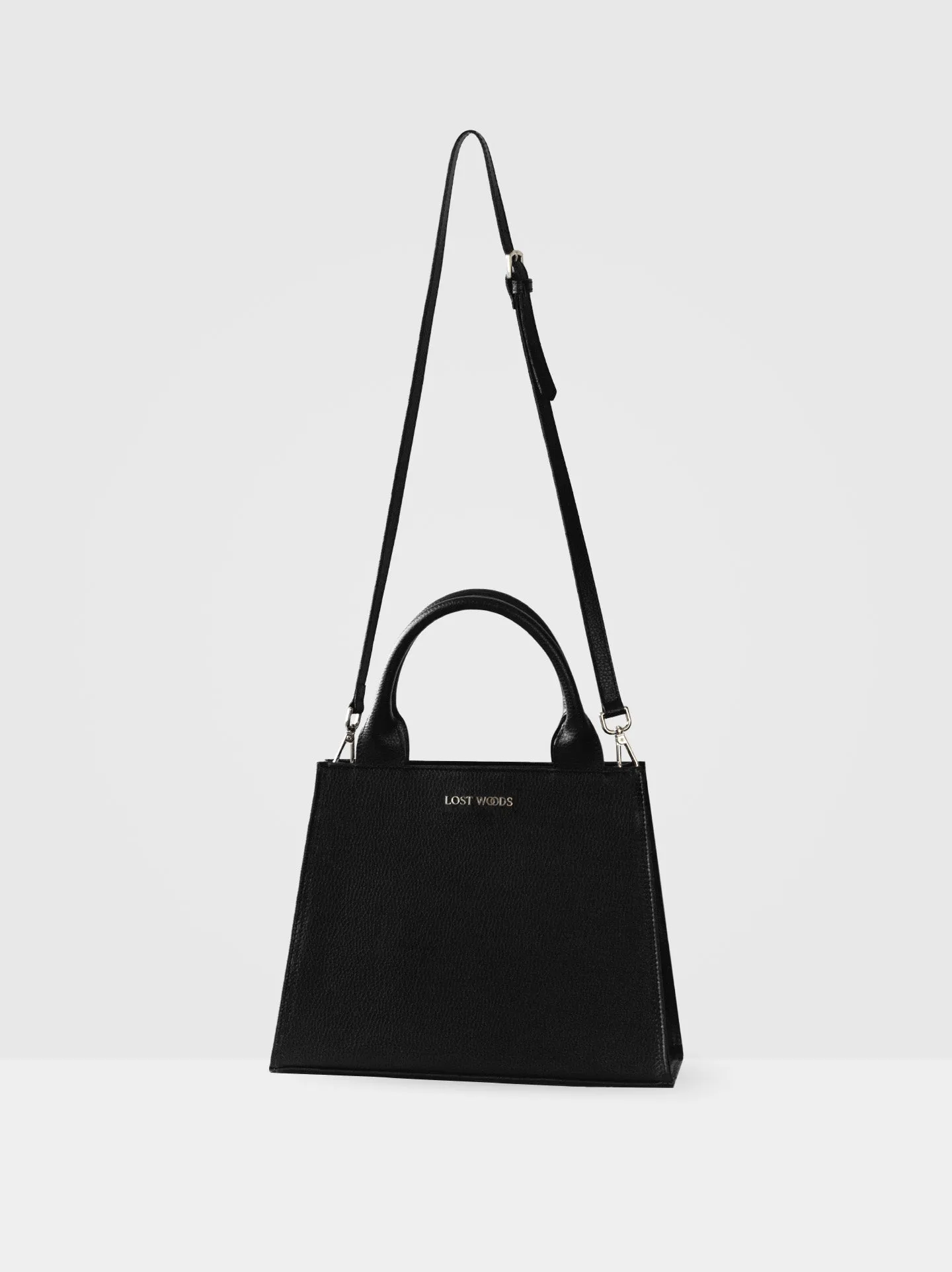 Ebony MIRUM Leather Vegan Tote Bag | Black & Gold