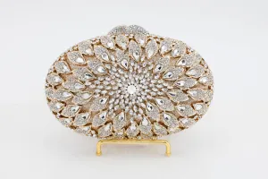 Gold and Diamond Oval Evening Bag