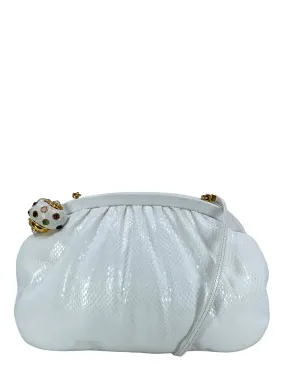 Judith Leiber Lizard Jeweled Snail Clasp Evening Bag Clutch