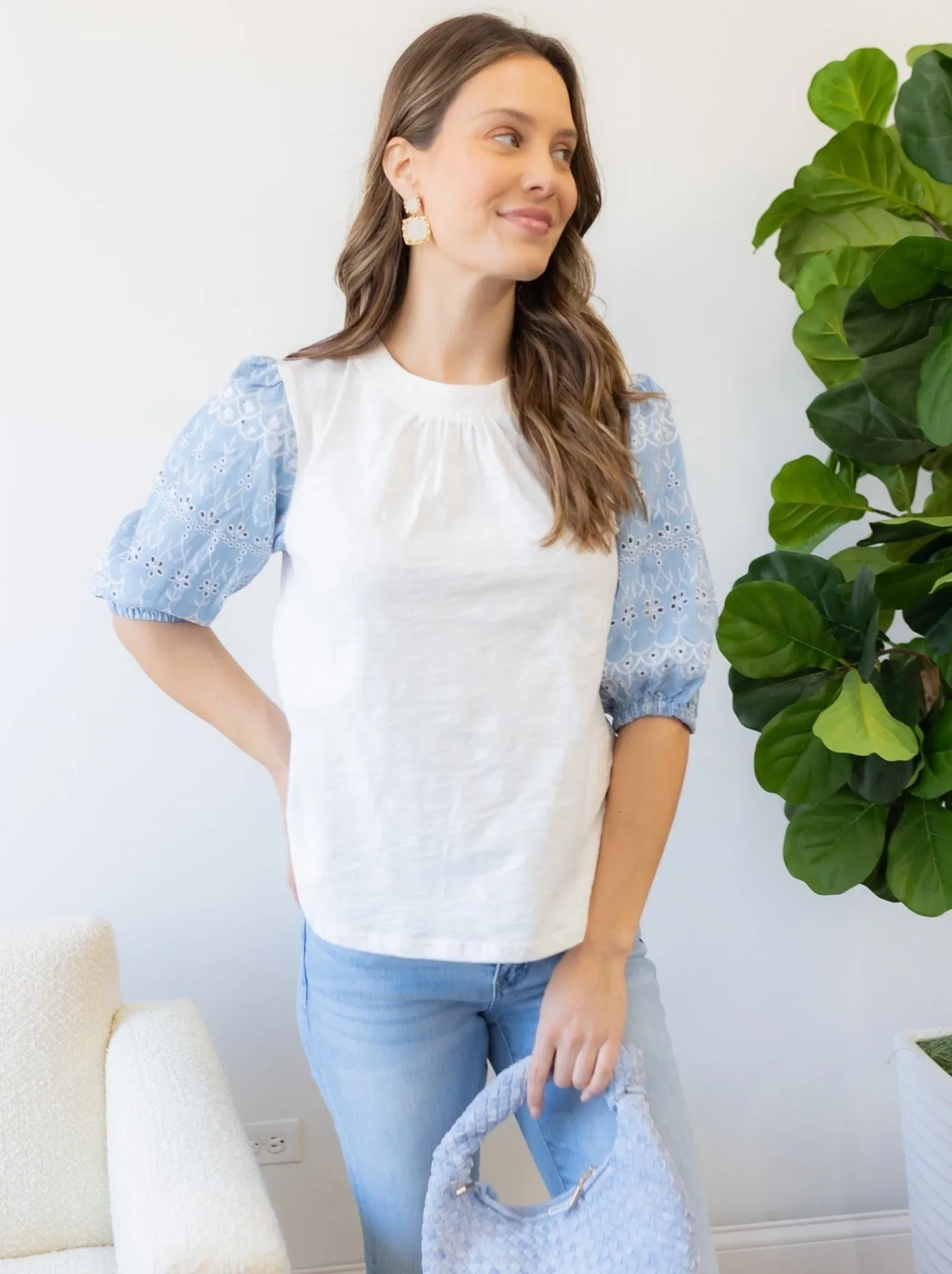 Kayla Embroidered Sleeve Top