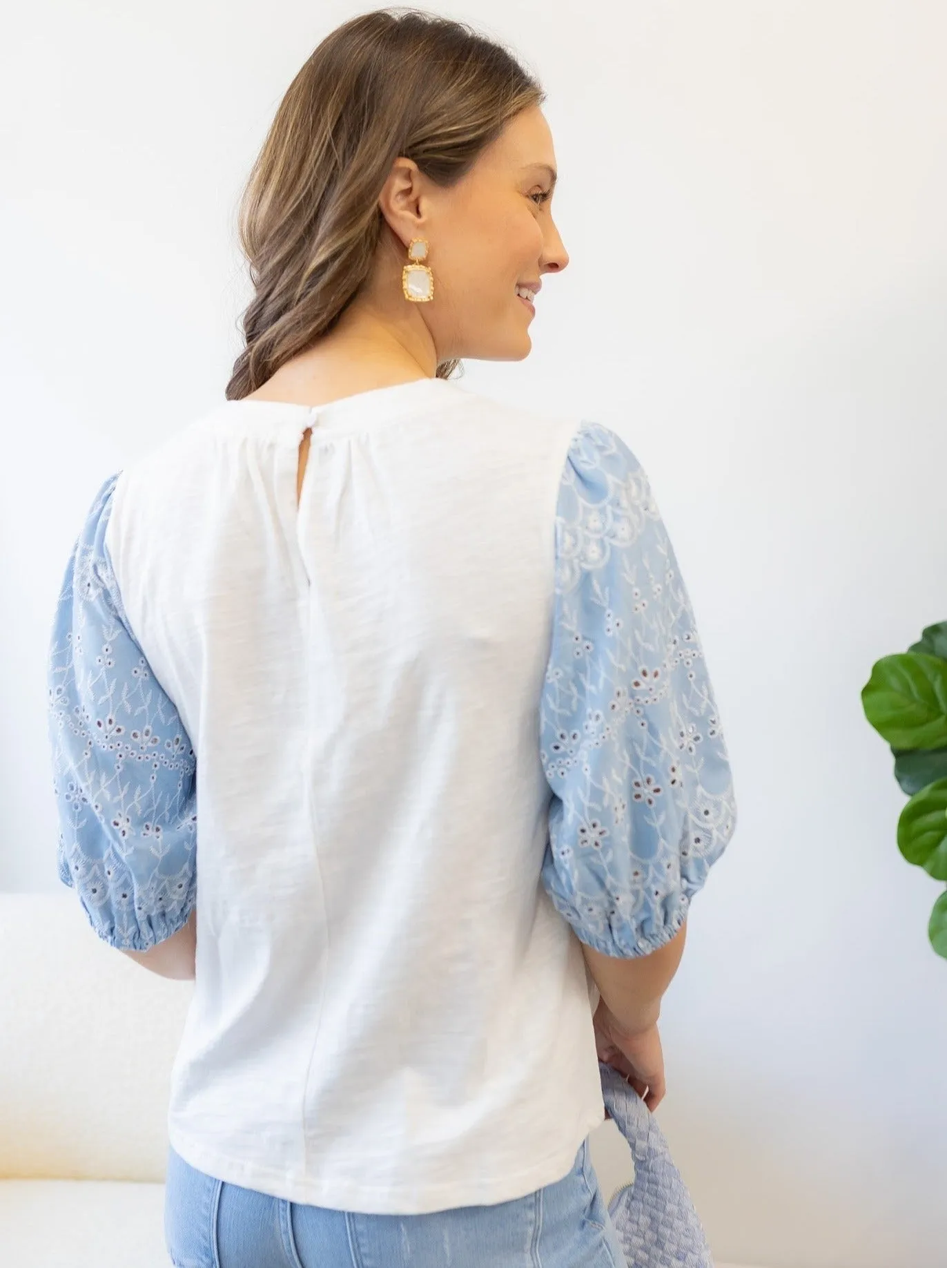 Kayla Embroidered Sleeve Top