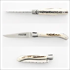 Laguiole XS 9 cm Guilloche Deer Stag Handle