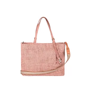 Minerva Shopping M Intreccio Crochet Pinkish Tan