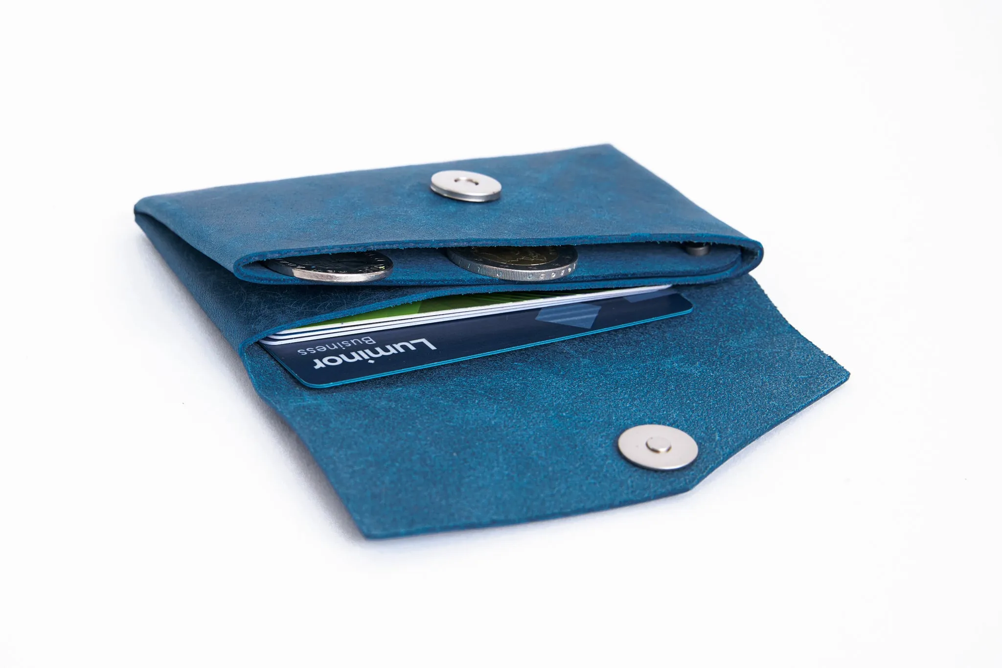 Minimalist seamless wallet/ Ocean blue