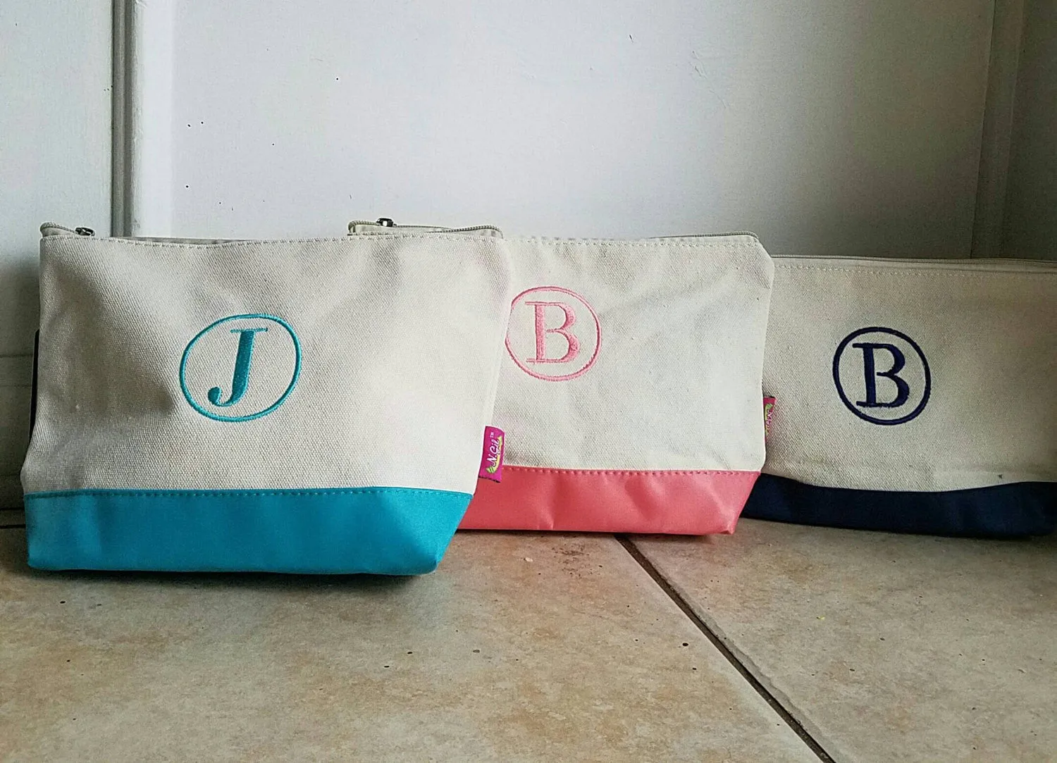 Monogrammed make up bags