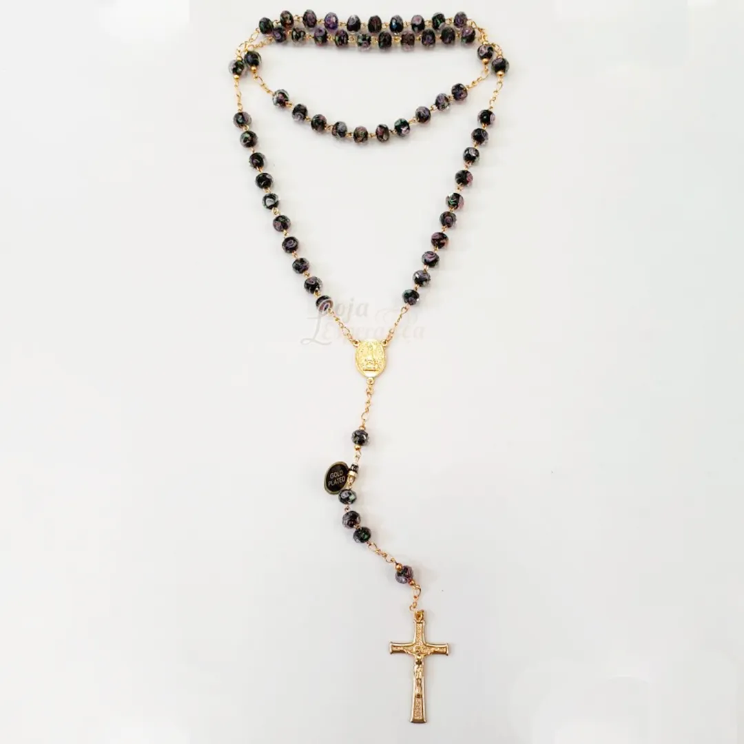 Murano Crystal Rosary - Golden Plated