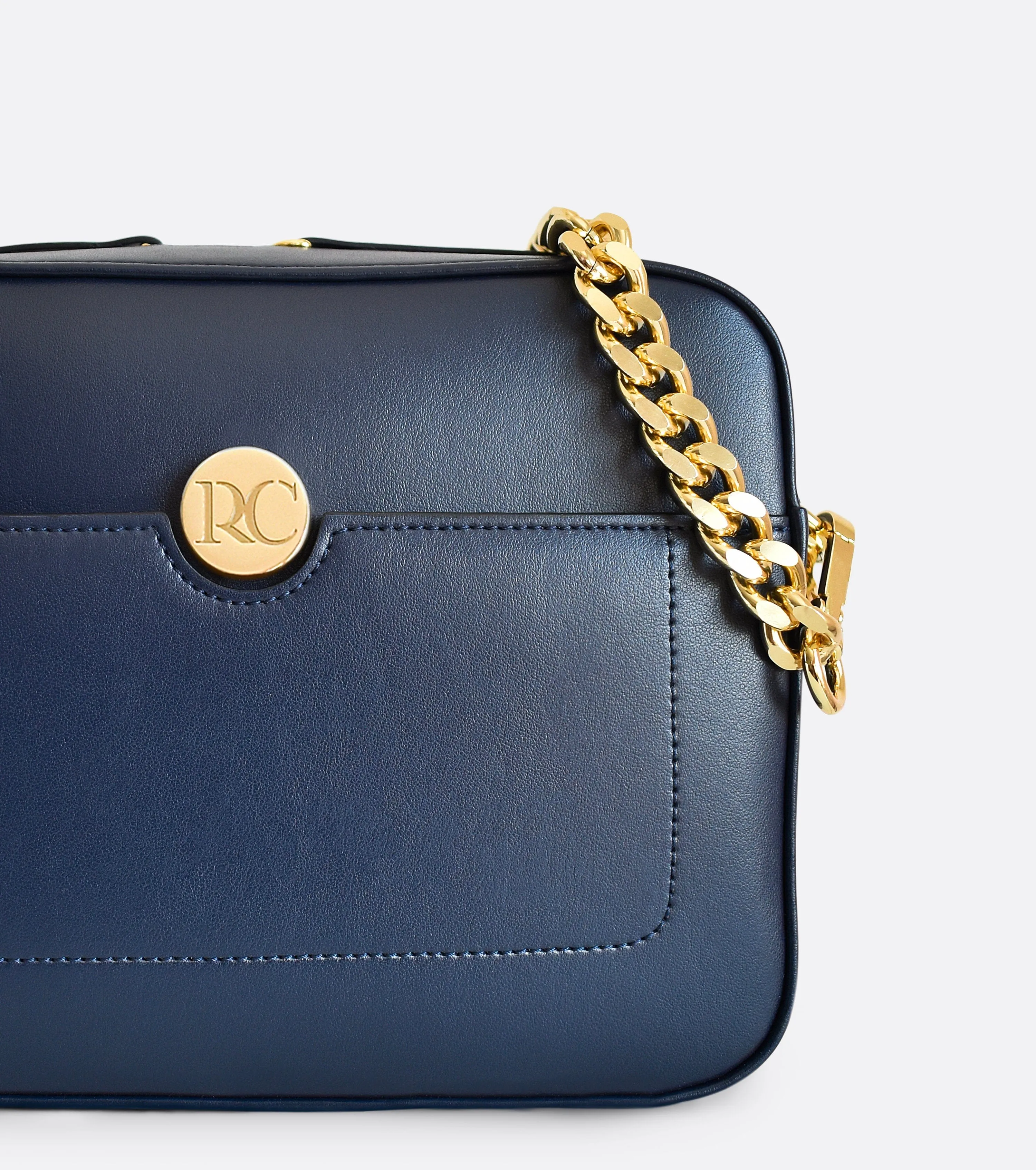 Nomad Apple Leather Vegan Crossbody Bag | Navy