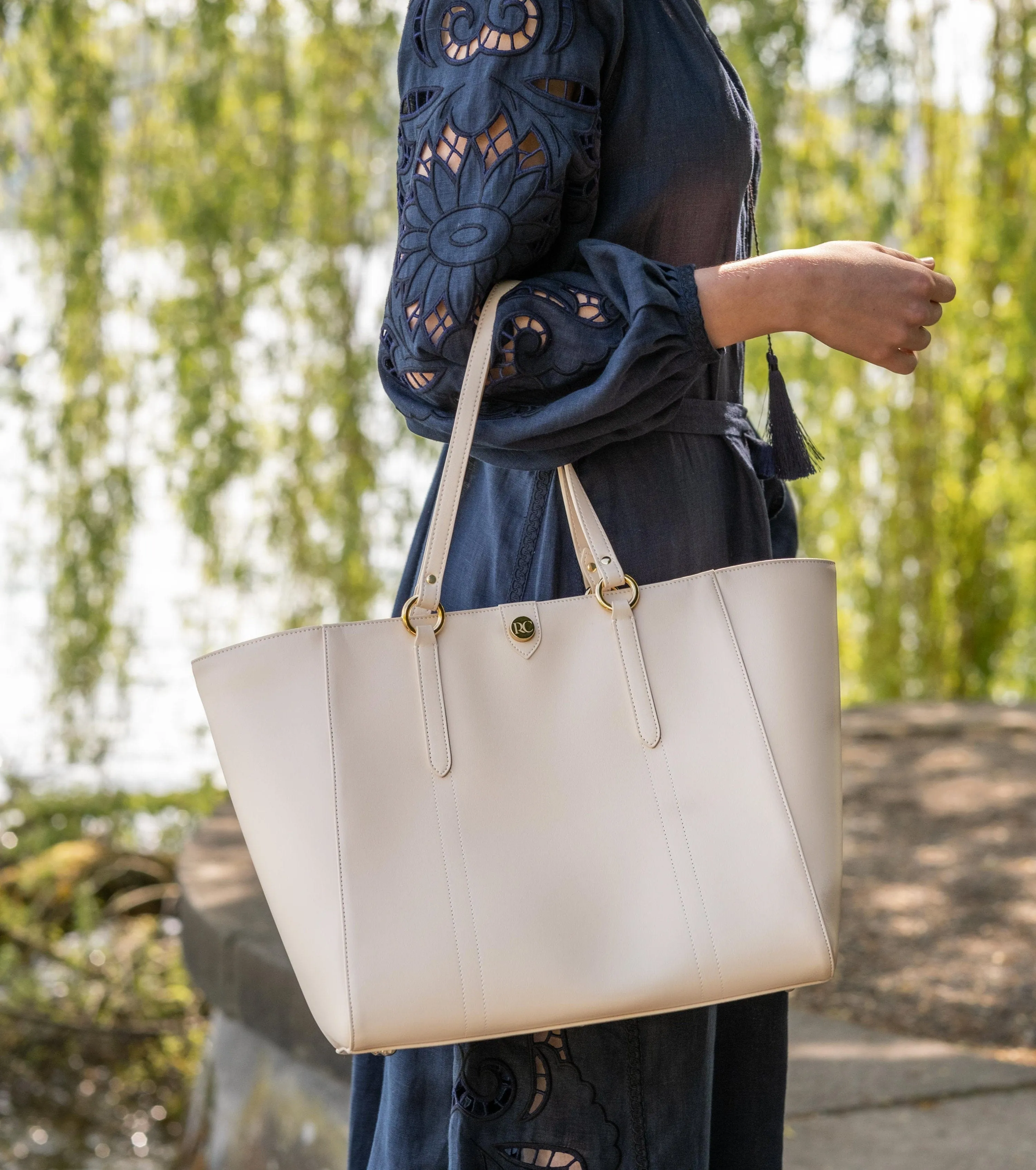 Nomad Apple Leather Vegan Tote Bag | Beige