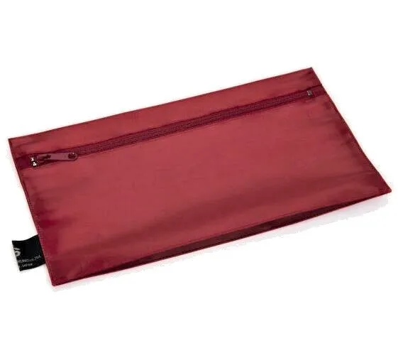 NUNO Zippered Pouch: "Coal" (Carmine)