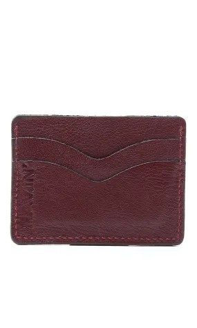 O174851 Dark Wine Textured Leather Cards Holder