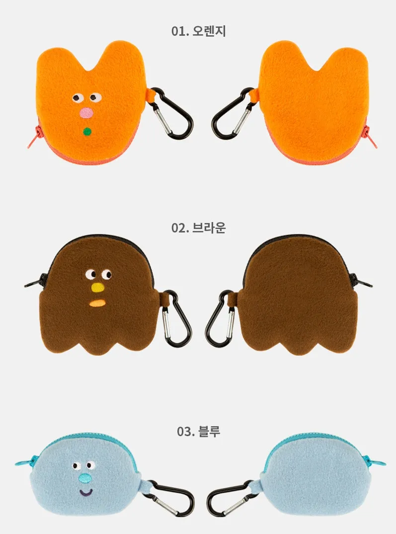 Orange Brown Blue Airpods Pouches Cute Characters Purses Handbags Soft Wallets Earphone Accessories Coins Travel