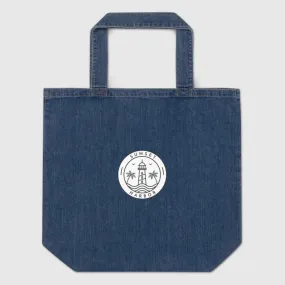 Organic denim tote bag