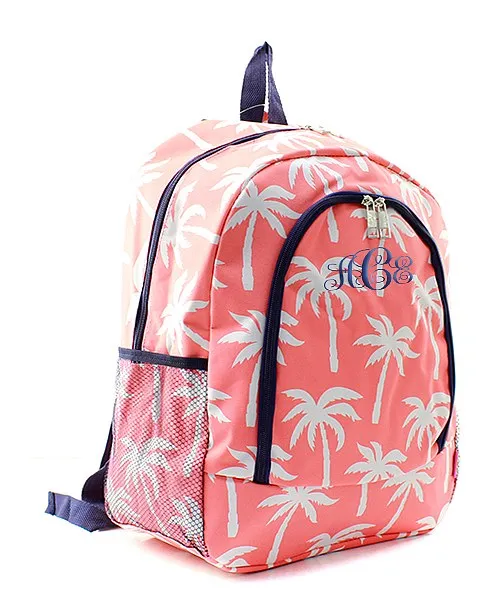 Personalized Navy Palm Tree backpack- Monogrammed backpack