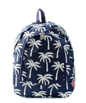 Personalized Navy Palm Tree backpack- Monogrammed backpack