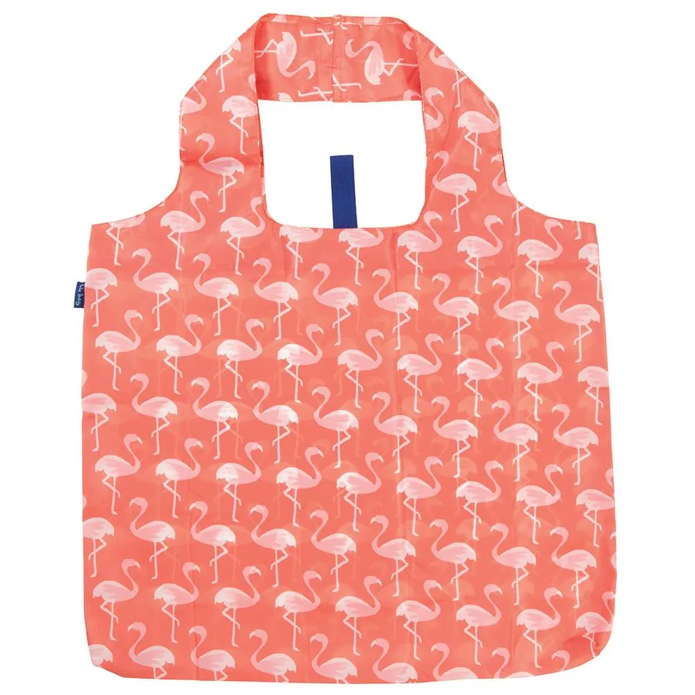 Pink Flamingos Blu Reusable Shopping Bag - Machine Washable