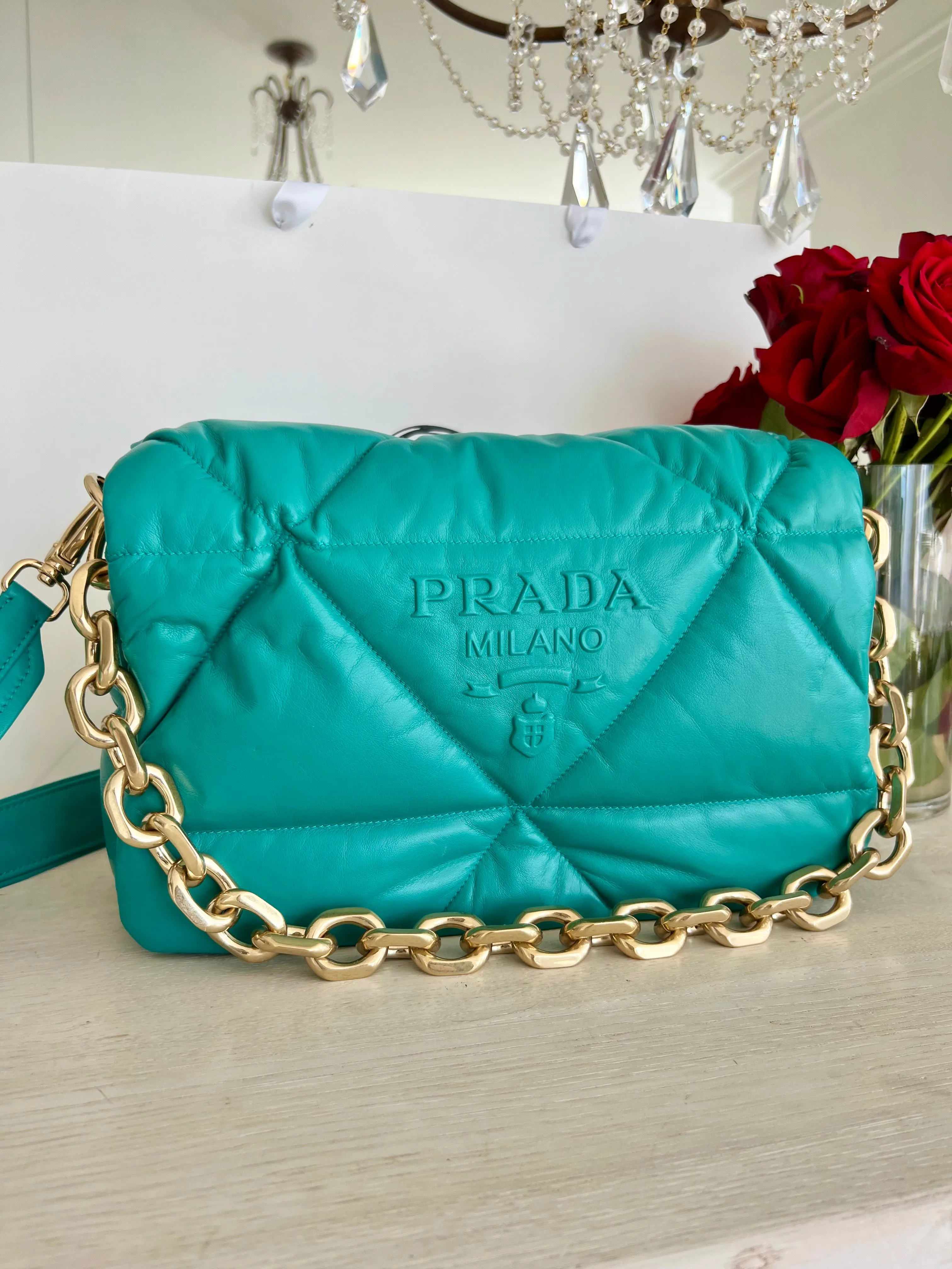 Prada Padded Nappa Leather Shoulder Bag