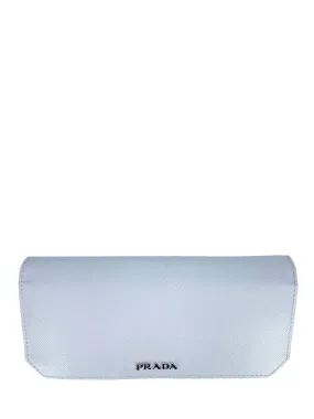 Prada White Saffiano Leather Flap Wallet