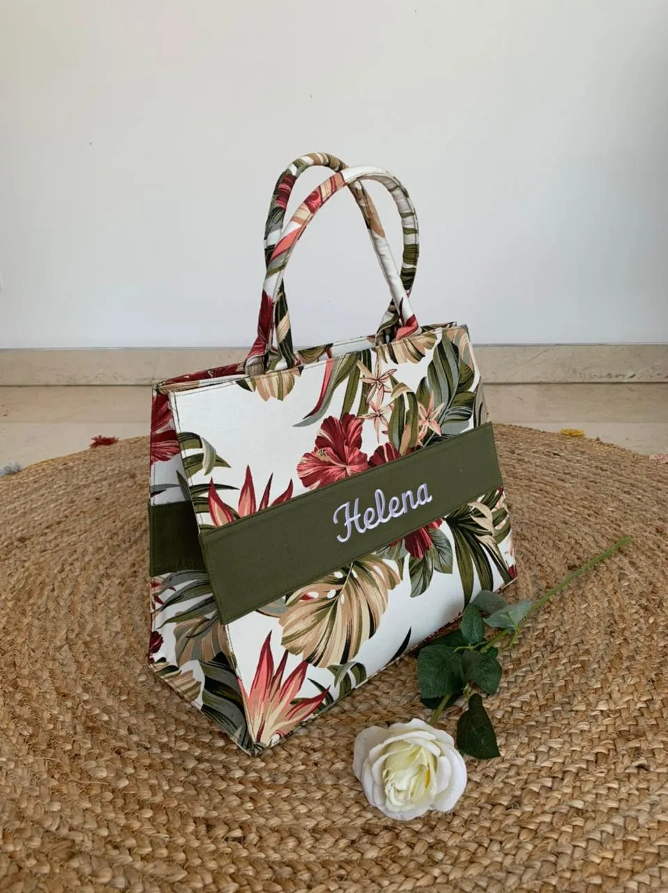 PREMIUM QUALITY - EMBROIDERED Custom Stripe Canvas Tote Bag