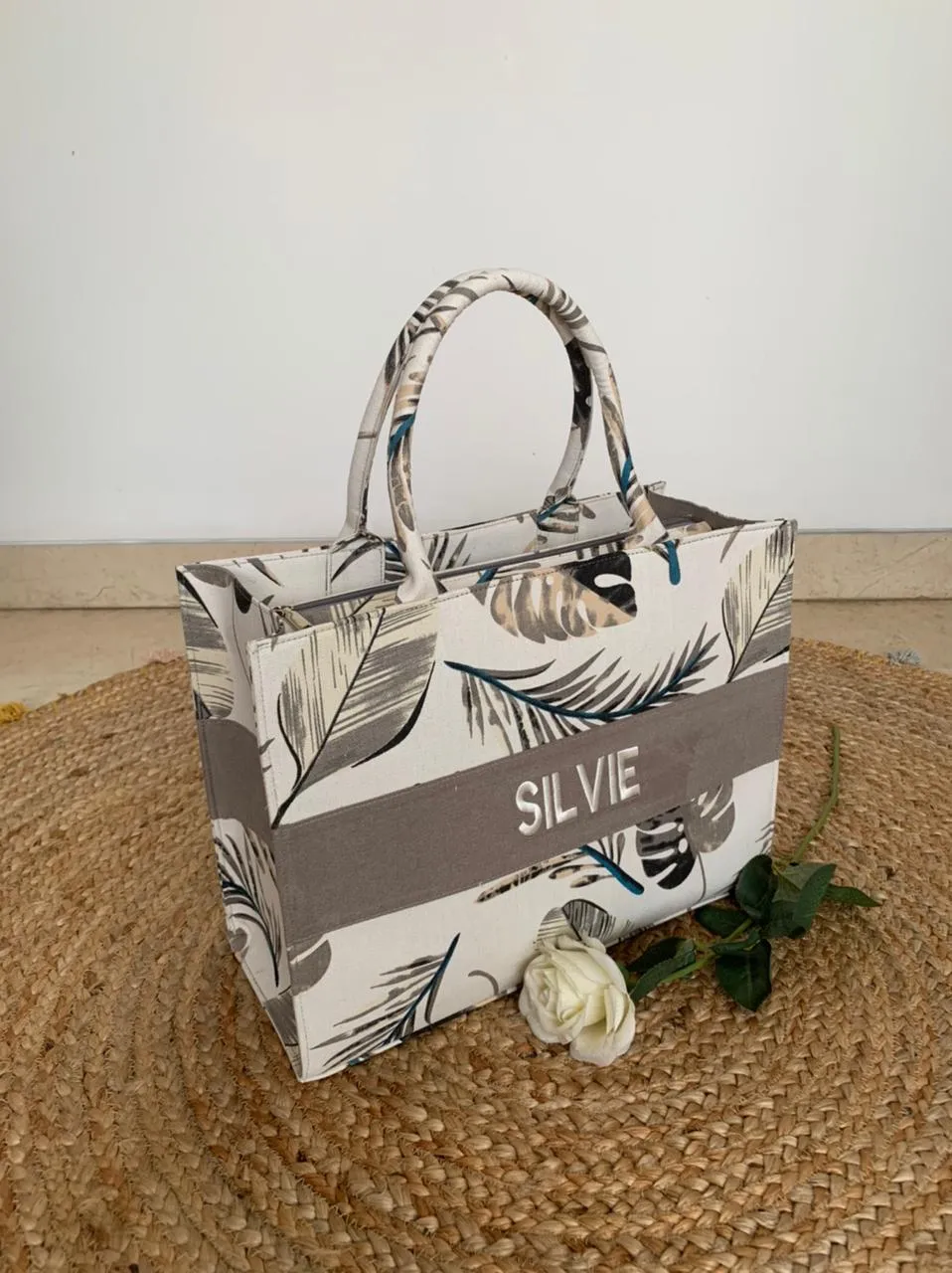 PREMIUM QUALITY - EMBROIDERED Custom Stripe Canvas Tote Bag