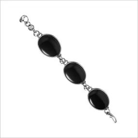 Sahara Black Agate Bracelet in Sterling Silver