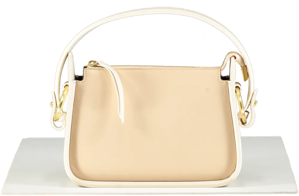 Sancia Beige The Aura Mini Almond Leather Handbag